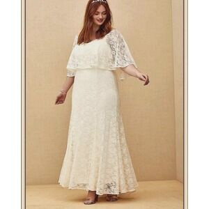 Torrid Ivory Lace Overlay Capelet Sz 20 Wedding Dress Ever After Cloud Dancer